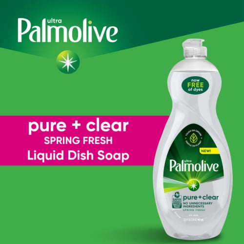 Palmolive Ultra Pure + Clear Spring Fresh Scent Liquid Dish Soap Perspective: back