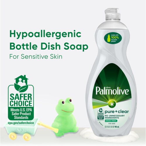 Palmolive Ultra Pure + Clear Spring Fresh Scent Liquid Dish Soap Perspective: back