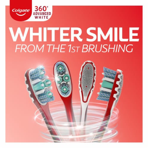 Colgate 360 Optic White Advanced Whitening Toothbrushes Perspective: back