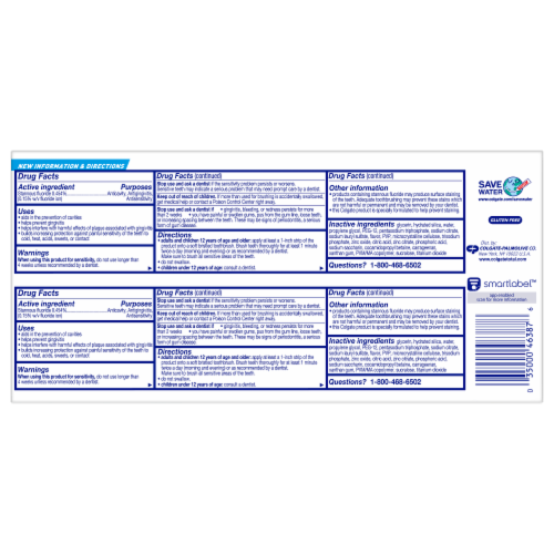 Colgate Total SF Advanced Whitening Toothpaste Perspective: back