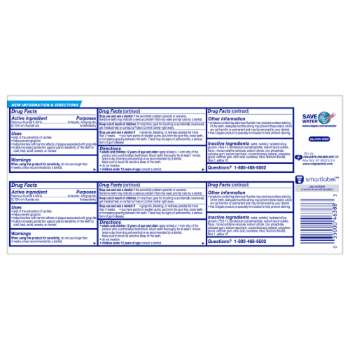 Colgate Total Advanced Fresh & Whitening Toothpaste Value Pack Perspective: back