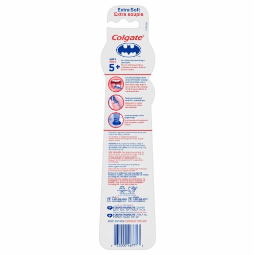 Colgate® Kids Batman Extra Soft Manual Toothbrush with Suction Cup Value Pack Perspective: back