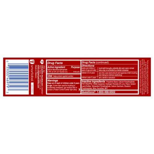 Colgate Optic White Renewal Lasting Fresh Teeth Whitening Toothpaste Perspective: back