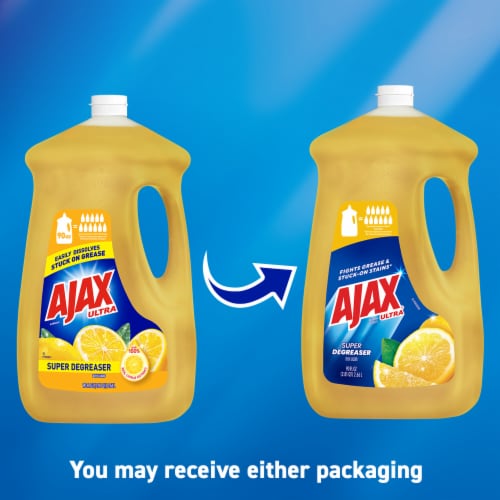 Ajax Ultra Liquid Dish Soap Lemon Scent Super Degreaser Perspective: back