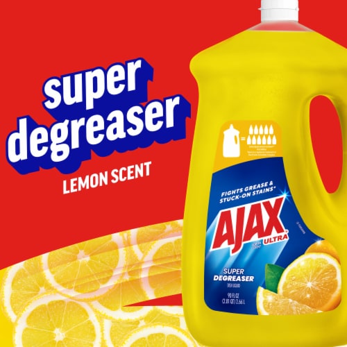 Ajax Ultra Liquid Dish Soap Lemon Scent Super Degreaser Perspective: back