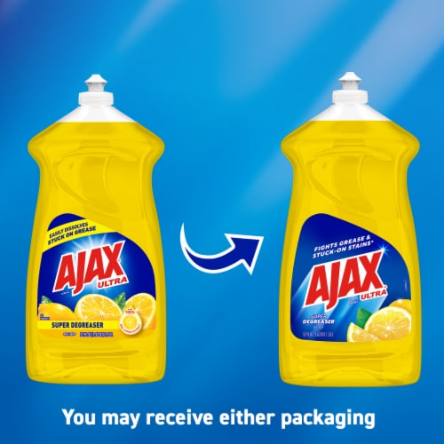 Ajax Ultra Super Degreaser Lemon Scent Liquid Dish Soap Perspective: back
