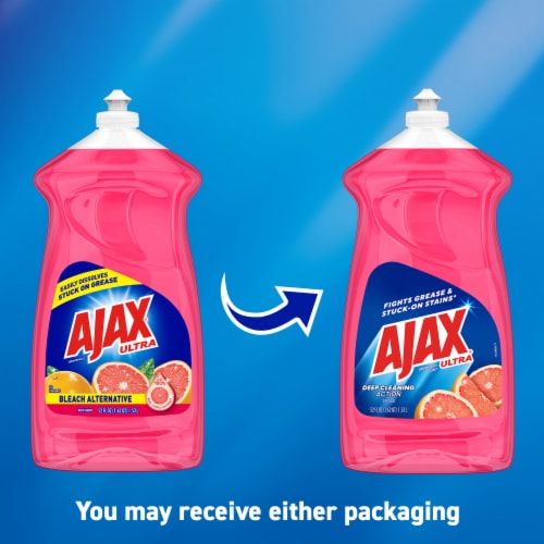 Ajax Ultra Bleach Alternative Liquid Dish Soap Grapefruit Scent Perspective: back