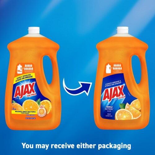 Ajax Ultra Triple Action Liquid Dish Soap Orange Perspective: back