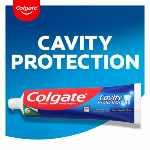 Colgate Cavity Protection Toothpaste with Fluoride and Mint Flavor Perspective: back