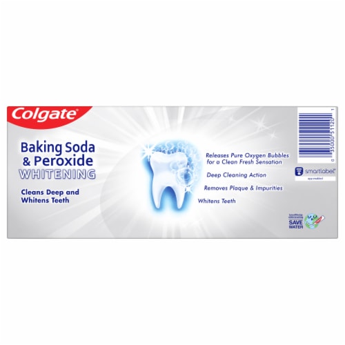 Colgate Baking Soda and Peroxide Whitening Brisk Mint Toothpaste Perspective: back