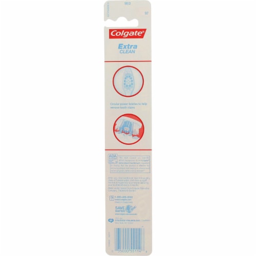 Colgate® Extra Clean Full Head Medium Toothbrush Perspective: back
