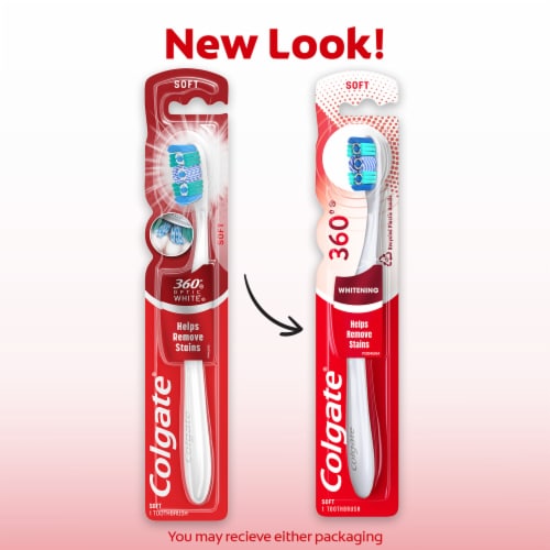 Colgate 360 Optic White Soft Whitening Toothbrush Perspective: back