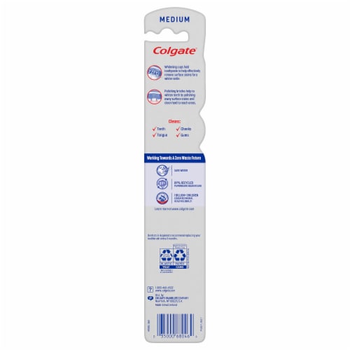 Colgate® 360® Optic White® Whitening Medium Toothbrush Perspective: back