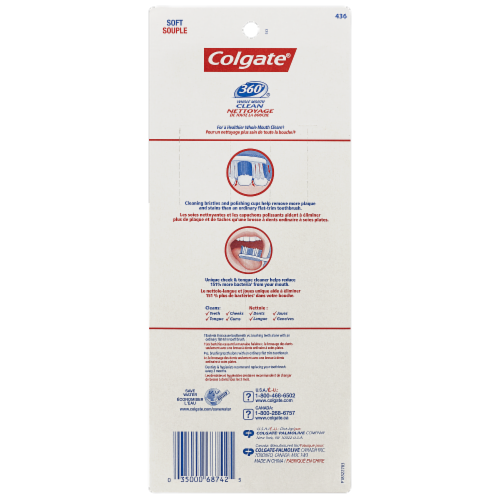 Colgate 360 Toothbrush Value Pack Perspective: back
