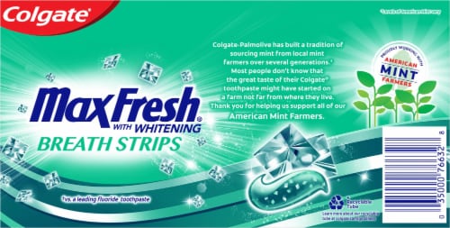Colgate MaxFresh Clean Mint Whitening Toothpaste with Breath Strips Perspective: back