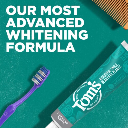 Tom's of Maine Natural Luminous White Toothpaste with Fluoride Clean Mint Perspective: back