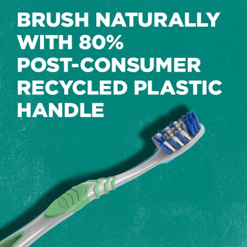 Tom's of Maine Whole Care Natural Toothbrush with 80% Recycled Plastic Handle & Soft Bristles Perspective: back