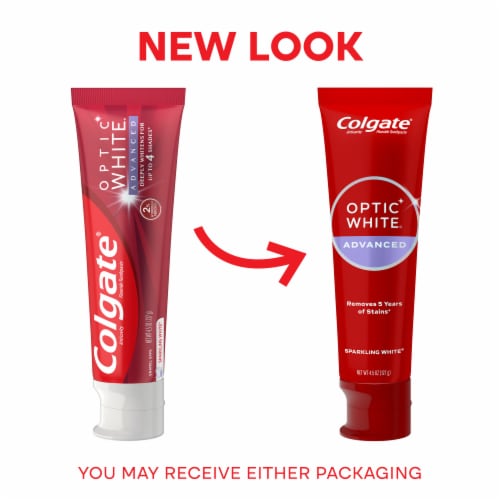 Colgate Optic White Advanced Hydrogen Peroxide Toothpaste in Sparkling White Perspective: back