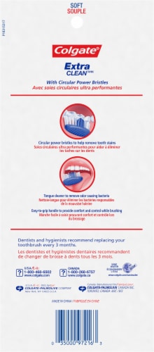 Colgate® Extra Clean™ Full Head Soft Toothbrush Value Pack Perspective: back