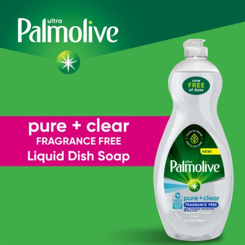 Palmolive Ultra Dishwashing Liquid Dish Soap Pure + Clear Fragrance Free Perspective: back
