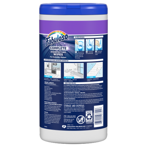 Fabuloso® Lavender Complete Disinfecting Wipes Perspective: back