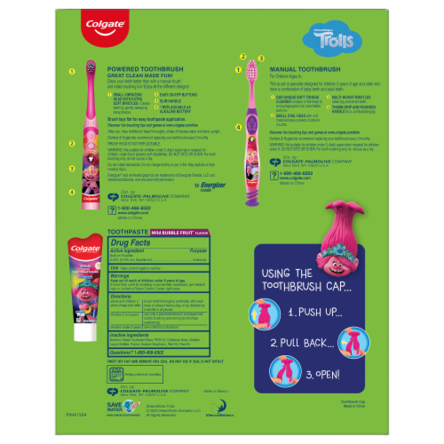 Oral Care Kids Trolls Hygiene Set Perspective: back