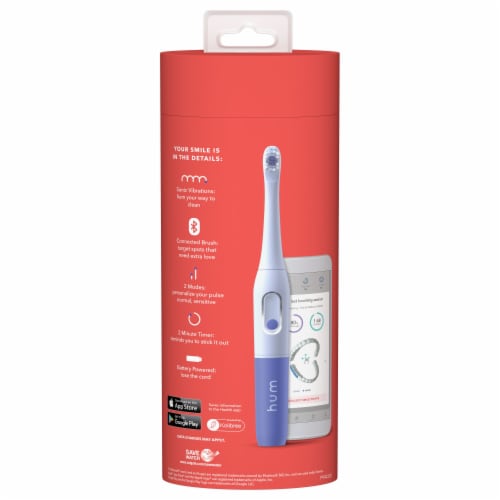 Colgate Hum Connected Smart Battery Blue Toothbrush Starter Kit Perspective: back