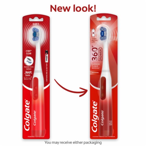 Colgate® 360® Optic White® Soft Sonic Powered Battery Toothbrush Perspective: back