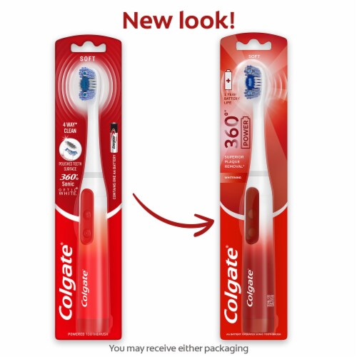 Colgate 360 Battery Powered Whitening Toothbrush in Soft Perspective: back