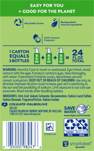 Softsoap Fresh Coconut Foaming Hand Soap Tablets Refills Perspective: back