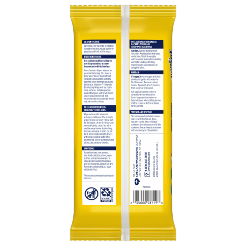 Fabuloso Complete Lemon Scent Disinfecting Wipes Perspective: back
