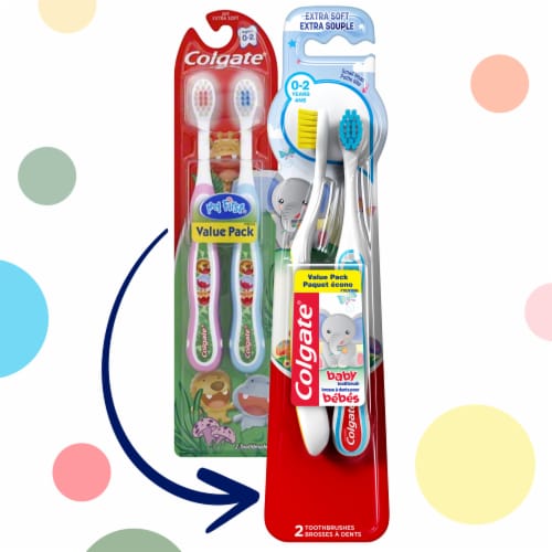 Colgate Toothbrushes for Baby & Kids Ages 0-2 Extra Soft Perspective: back