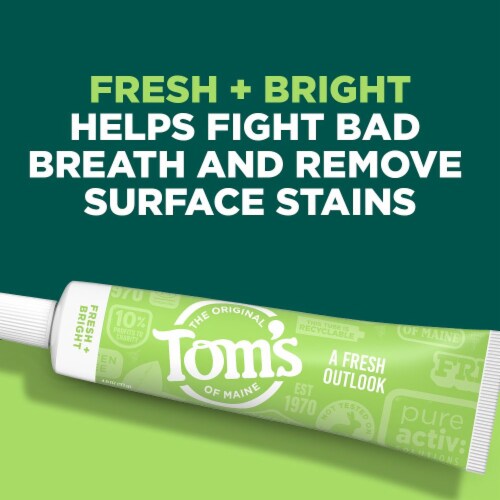 Tom's of Maine PureActiv Fresh + Bright Anticavity Toothpaste Fresh Mint Perspective: back
