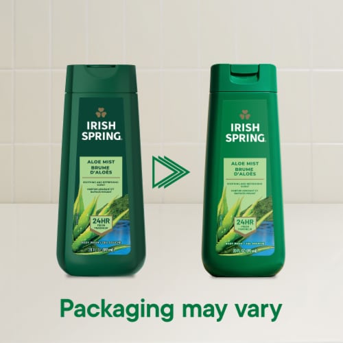 Irish Spring Aloe Mist Moisturizing Body Wash for Men Aloe Mist Scent 20 fl oz Bottle Perspective: back