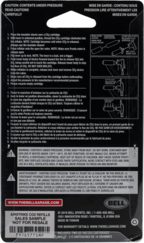 Bell® AirStrike™ Bike CO2 Refill Cartridges Perspective: back