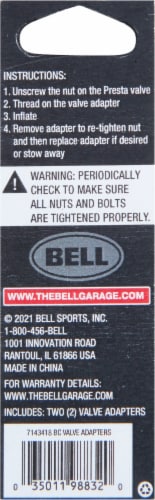Bell Valve Adapters Presta to Schrader Perspective: back
