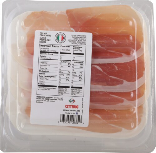 Citterio® Italian Prosciutto & Sliced Provolone Cheese Perspective: back