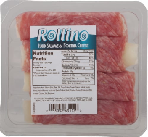 Citterio Rollino Hard Salame & Fontina Cheese Perspective: back
