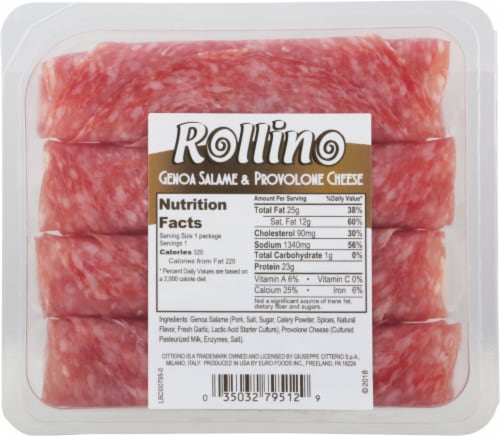 Citterio Rollino All Natural Genoa Salami & Provalone Cheese Perspective: back