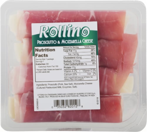 Citterio Rollino All Natural Prosciutto & Mozzarella Cheese Perspective: back