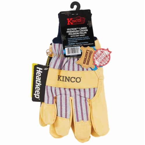 Kinco Otto Striped Men's Large Pigskin Leather Palm Thermal Insulated Work Glove Perspective: back