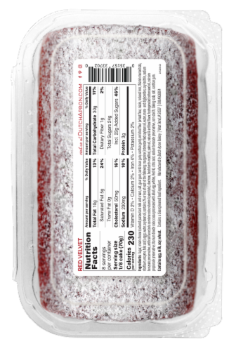 Dutch Apron® Bakery Red Velvet & Cream Cheese Filling Cake Roll Perspective: back