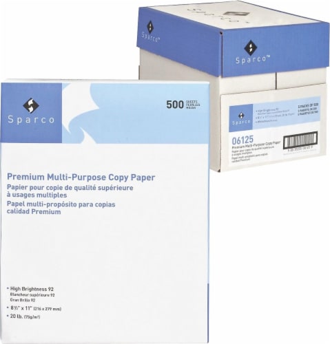 Sparco Copy Paper 92 GE/112 ISO 20 Lb 8-1/2 x11  2500/CT WE 06125 Perspective: back