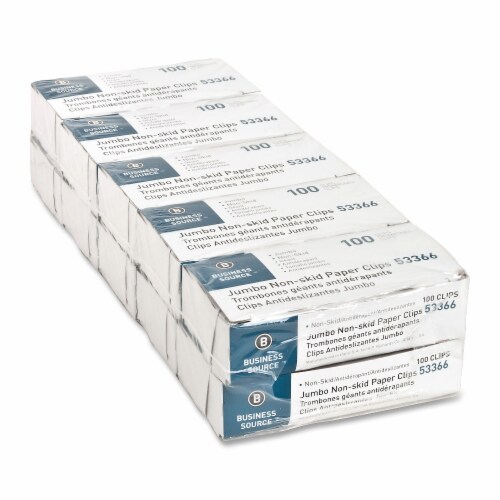 Business Source Jumbo Nonskid Paper Clips - Jumbo - 1000 / Pack - Silver - Steel Perspective: back