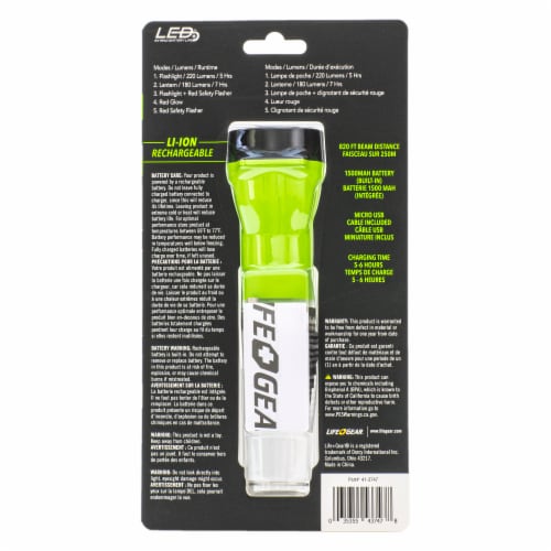 Life+Gear 3-In-1 USB Rechargeable Adventure Power Light Perspective: back