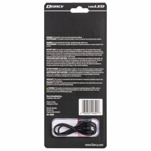 Dorcy 41-4341 180 Lumen Rechargeable Work & LED Tip Inspection Flashlight Perspective: back