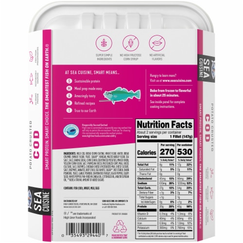 Sea Cuisine® Smart Ingredients Potato Crusted Cod Fillets Perspective: back