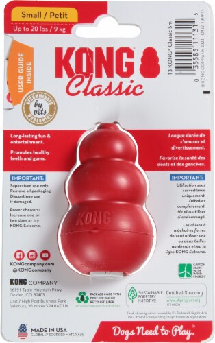 KONG® Classic Small Red Dog Toy Perspective: back