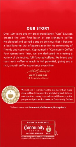 Community Coffee® Between Roast Medium-Dark Roast Ground Coffee Perspective: back