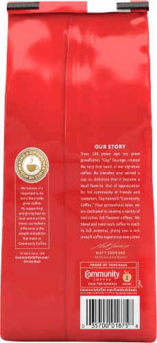 Community Coffee® Signature Blend Dark Roast Whole Bean Coffee Perspective: back